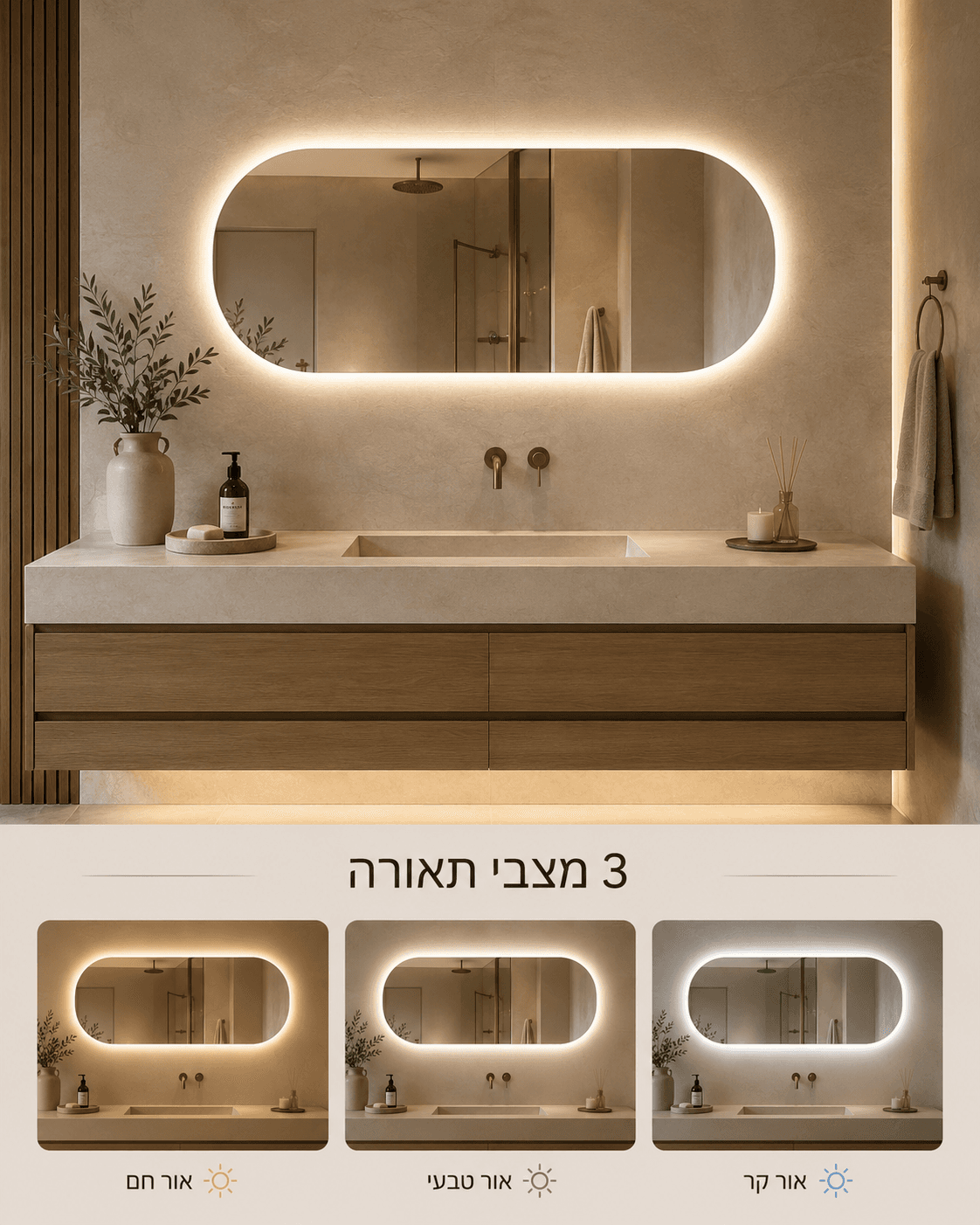 3 מצבי תאורה